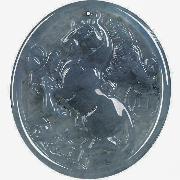 Buddha Stones Year Of The Horse Jade Luck Abundance Necklace Pendants - image 9