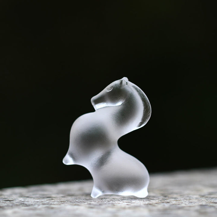 Buddha Stones Year of the Horse Lotus Pod Lotus Leaf Liuli Crystal Art Piece Home Office Energy Decoration - image 19