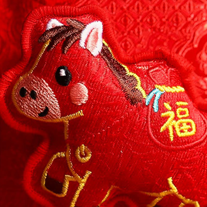 Buddha Stones Year Of The Horse 2026 New Year Fu Character Lucky Embroidery Chinese Red Envelope - image 2