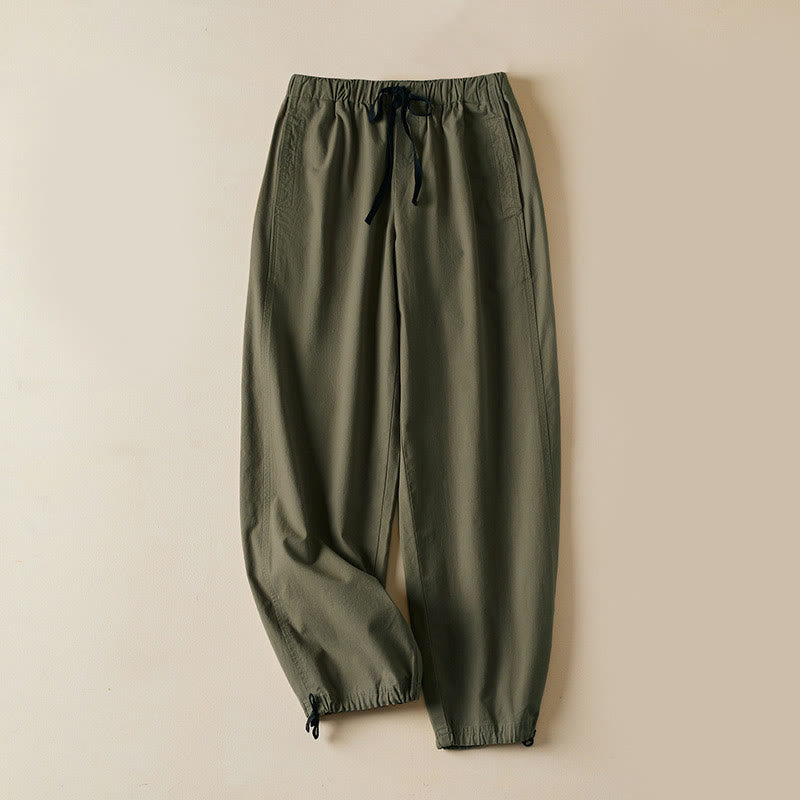 Buddha Stones Fall Drawstring 7-8 Length Cotton Women's Cargo Pants With Pockets - OliveDrab - US12，UK/AU16，EU44 (3XL) - image 9