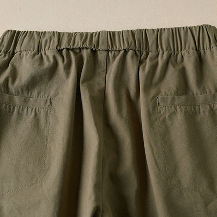 Buddha Stones Fall Drawstring 7-8 Length Cotton Women's Cargo Pants With Pockets - image 4