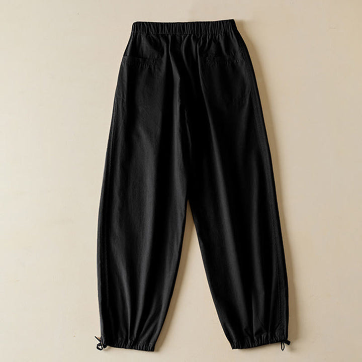 Buddha Stones Fall Drawstring 7-8 Length Cotton Women's Cargo Pants With Pockets - image 12