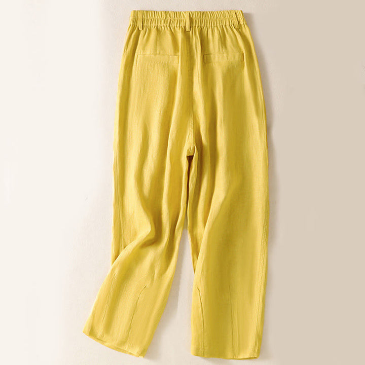 Buddha Stones Summer Button Zipper Ankle-Length Women's Pants With Pockets - image 2