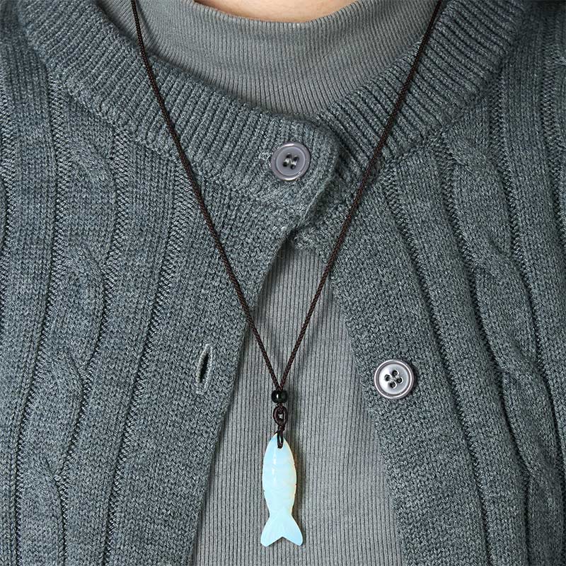 Buddha Stones Carving Koi Fish Pink Crystal Indian Agate Amethyst Warmth Prosperity Necklace Pendant - image 56