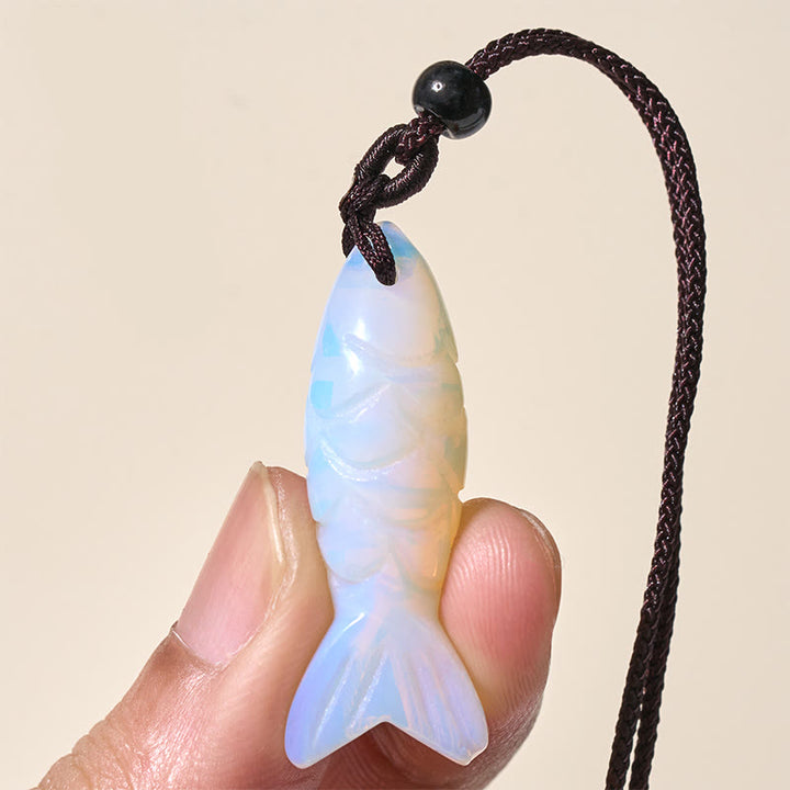 Buddha Stones Carving Koi Fish Pink Crystal Indian Agate Amethyst Warmth Prosperity Necklace Pendant - image 55
