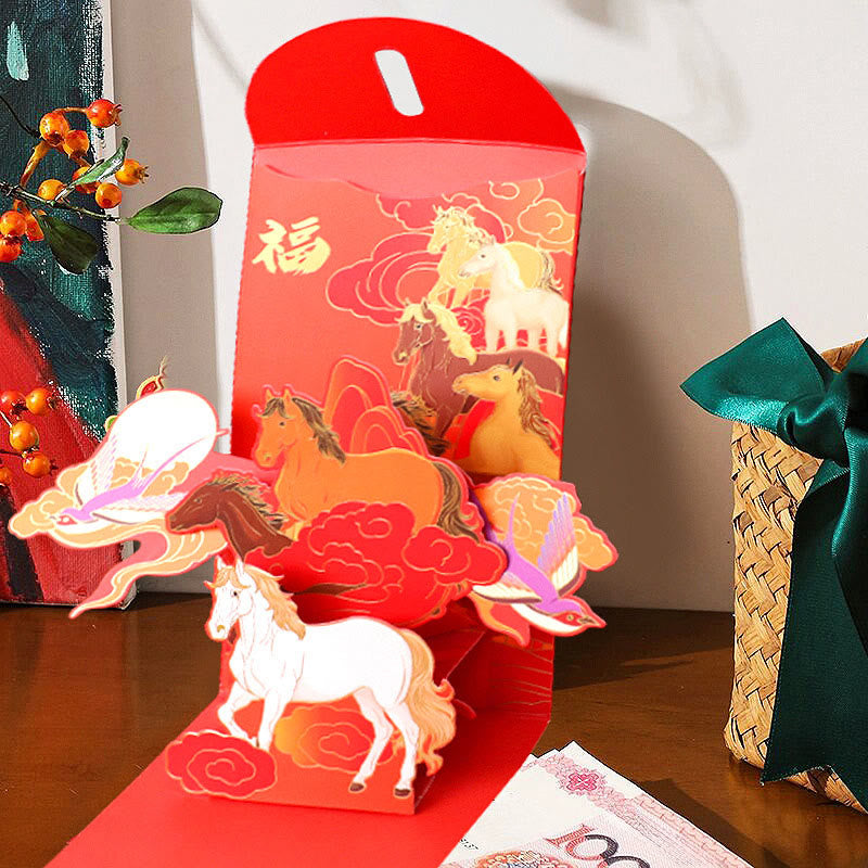 Buddha Stones Year Of The Horse 2026 New Year Fu Character 6pcs Chinese Red Envelope - image 7