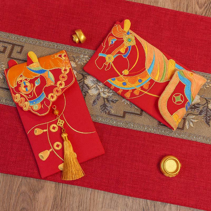 Buddha Stones Embroidery Year Of The Horse 2026 New Year Tassel Chinese Red Envelope - image 12