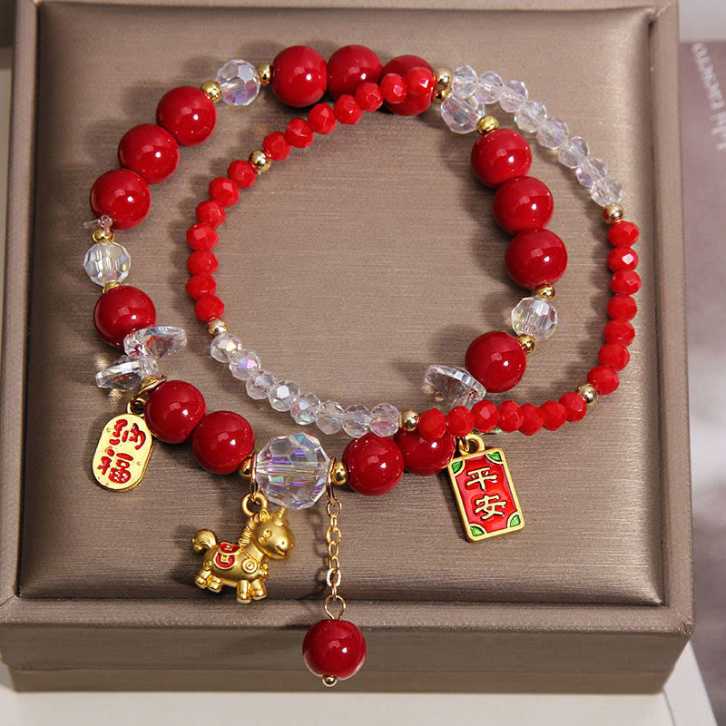 Buddha Stones Year Of The Horse Ingot Prosperity Bracelet - image 2