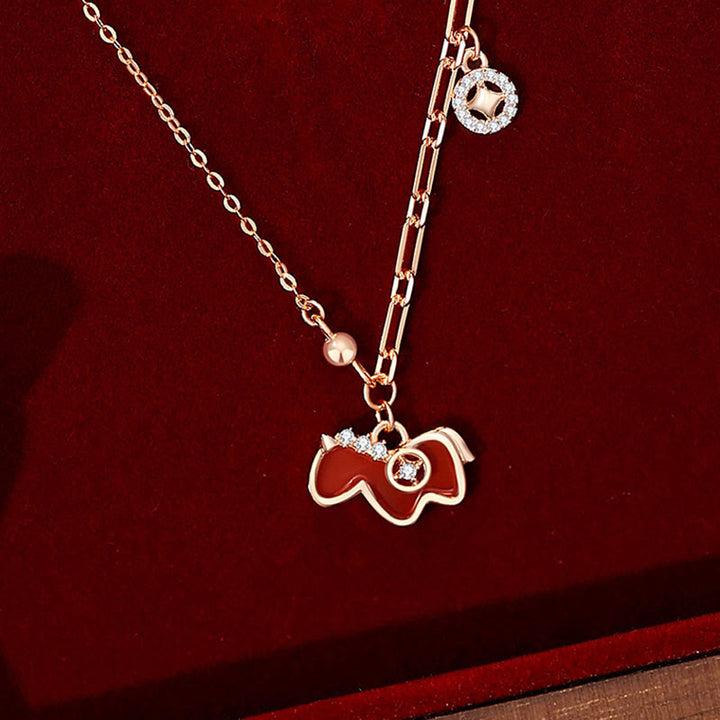 Buddha Stones Year Of The Horse Red Agate 925 Sterling Silver Confidence Necklace Pendants - image 1