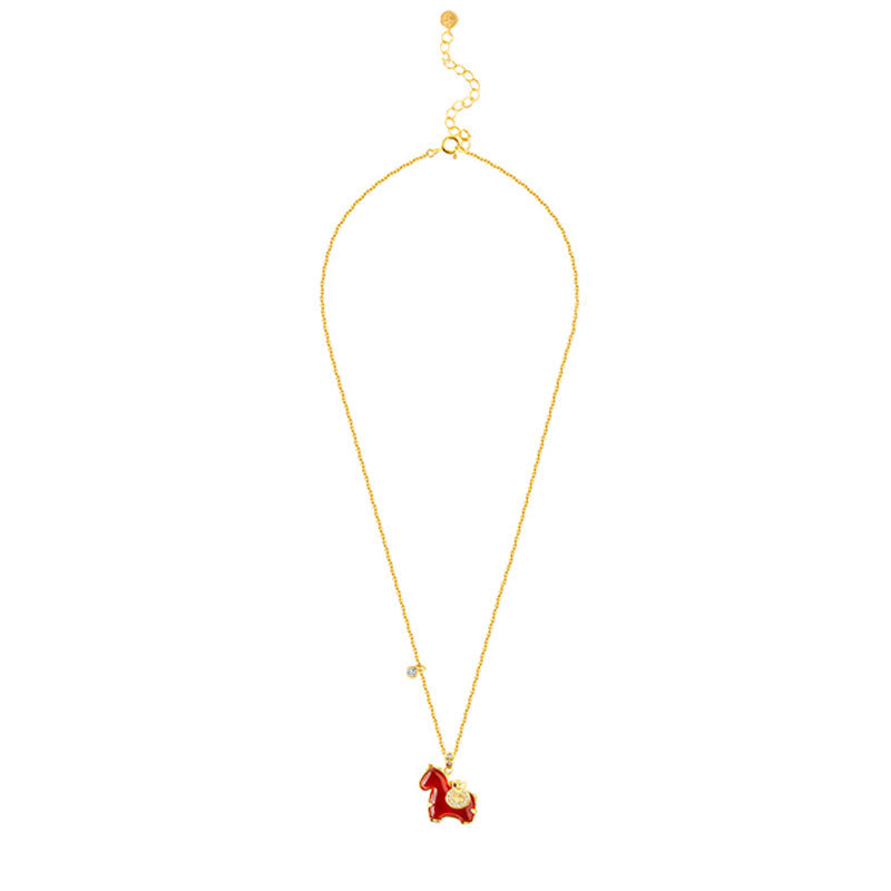 Buddha Stones Year Of The Horse Red Agate Fu Character Confidence Necklace Pendants - image 8