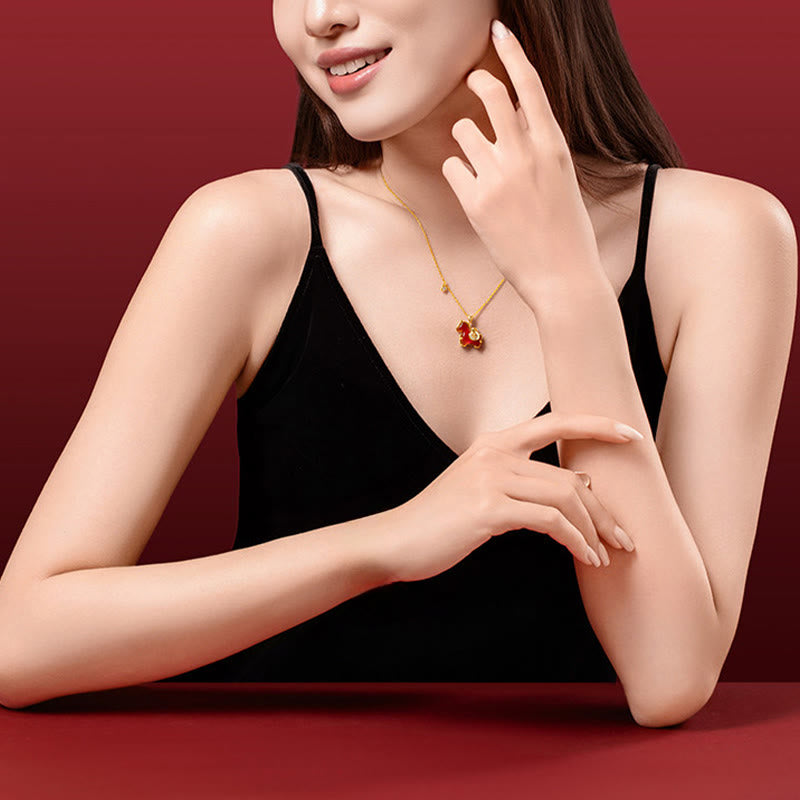 Buddha Stones Year Of The Horse Red Agate Confidence Necklace Pendants - image 6