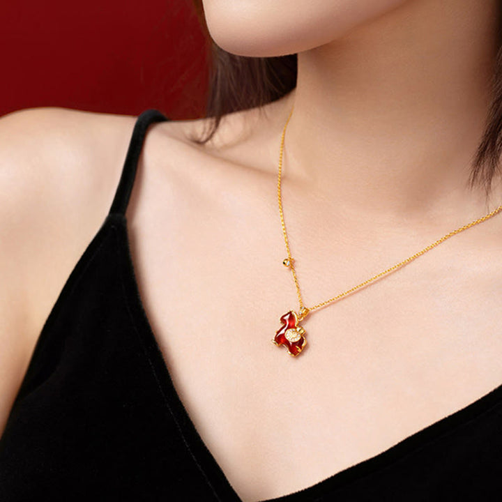 Buddha Stones Year Of The Horse Red Agate Confidence Necklace Pendants - image 2