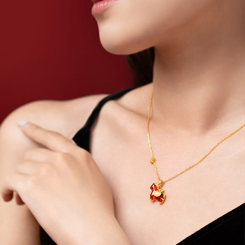 Buddha Stones Year Of The Horse Red Agate Confidence Necklace Pendants - image 3