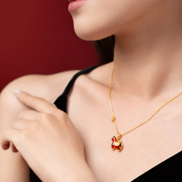 Buddha Stones Year Of The Horse Red Agate Confidence Necklace Pendants - image 3