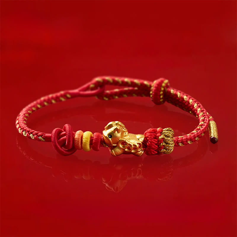 Buddha Stones Year Of The Horse Red String Concentration Bracelet - image 1