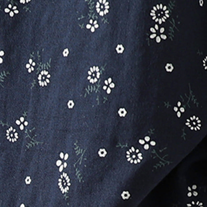 Buddha Stones Fall Small Floral Pattern Buttons Down Design Long Sleeve Women's Cotton Shirt - image 10