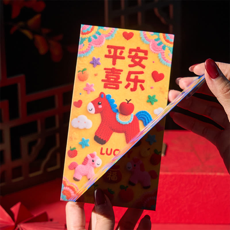 Buddha Stones Year Of The Horse 2026 New Year Lucky 6pcs Embroidery Chinese Red Envelope - image 5