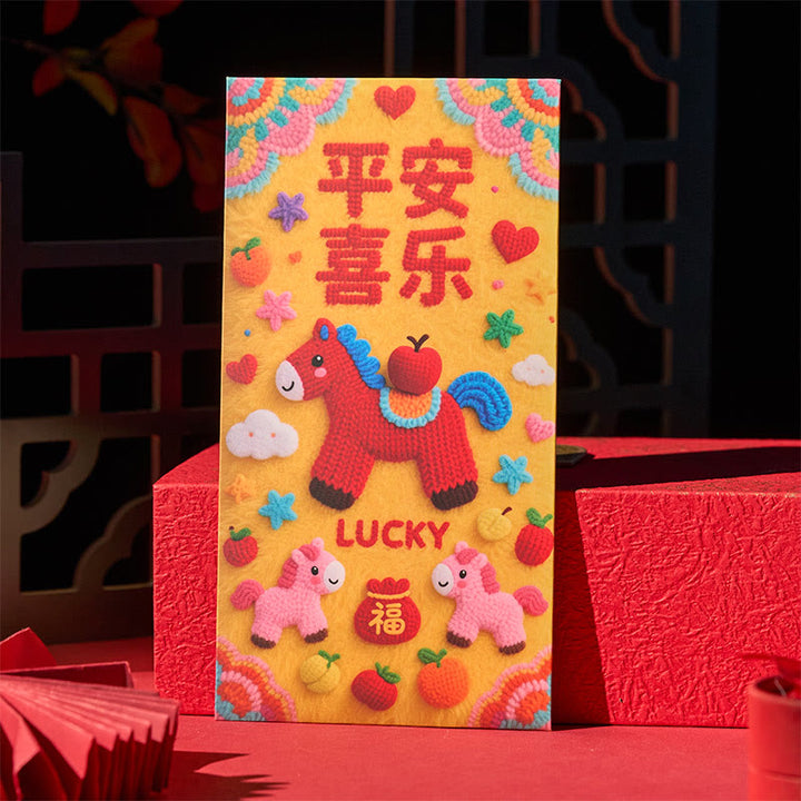 Buddha Stones Year Of The Horse 2026 New Year Lucky 6pcs Embroidery Chinese Red Envelope - image 6