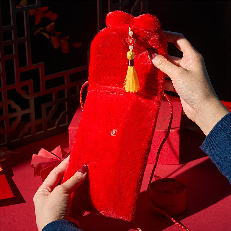 Buddha Stones Year Of The Horse 2026 New Year Fu Character Get Rich Tassel Embroidery Chinese Red Envelope - image 2
