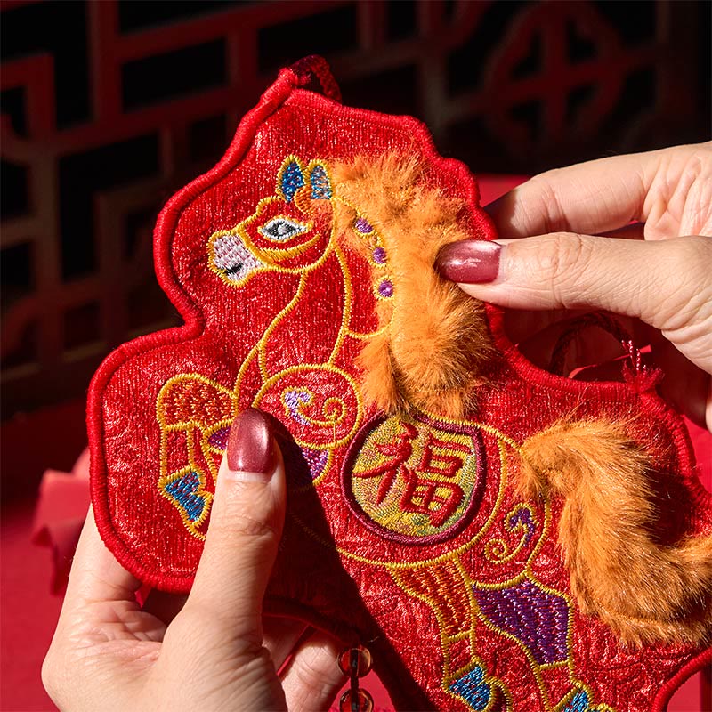 Buddha Stones Year Of The Horse 2026 New Year Fu Character Tassel Embroidery Chinese Red Envelope - image 5