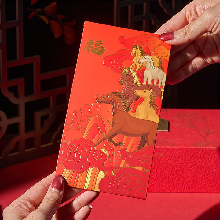 Buddha Stones Year Of The Horse 2026 New Year Fu Character 6pcs Chinese Red Envelope - image 4