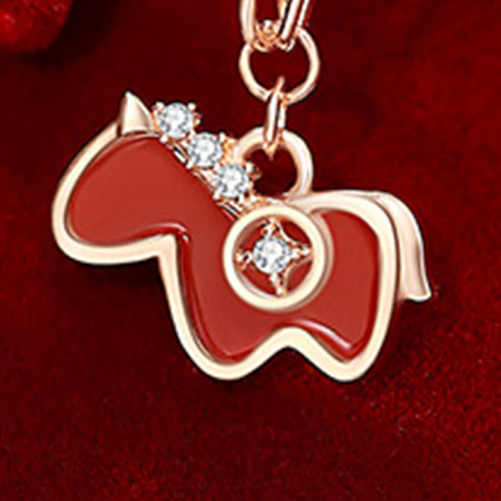 Buddha Stones Year Of The Horse Red Agate 925 Sterling Silver Confidence Necklace Pendants - image 9