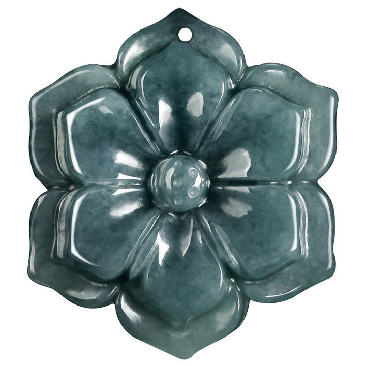Buddha Stones Peach Blossom Jade Prosperity Necklace Pendants - image 6