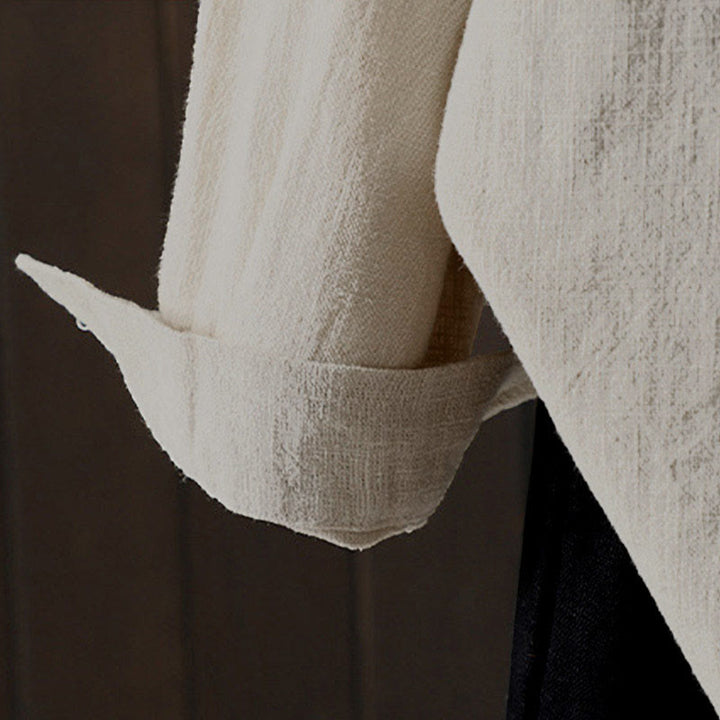 Buddha Stones Fall Solid Color Crew Neck Colorful Buttons Down Design Women's Cotton Long Sleeve Shirt - image 13