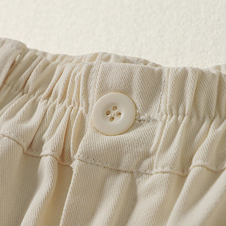 Buddha Stones Fall Simple Lines Button Zipper Design Ankle-Length Cotton Women's Harem Pants With Pockets - image 2