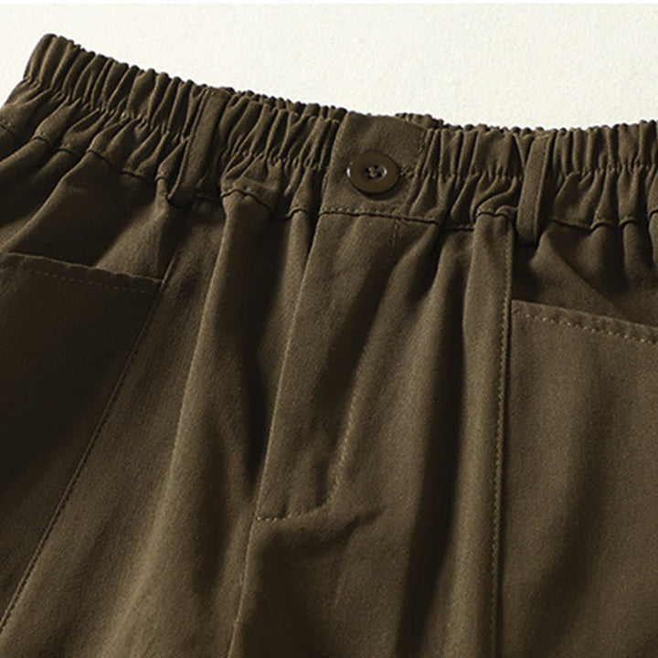 Buddha Stones Fall Simple Lines Button Zipper Design Ankle-Length Cotton Women's Harem Pants With Pockets - image 7