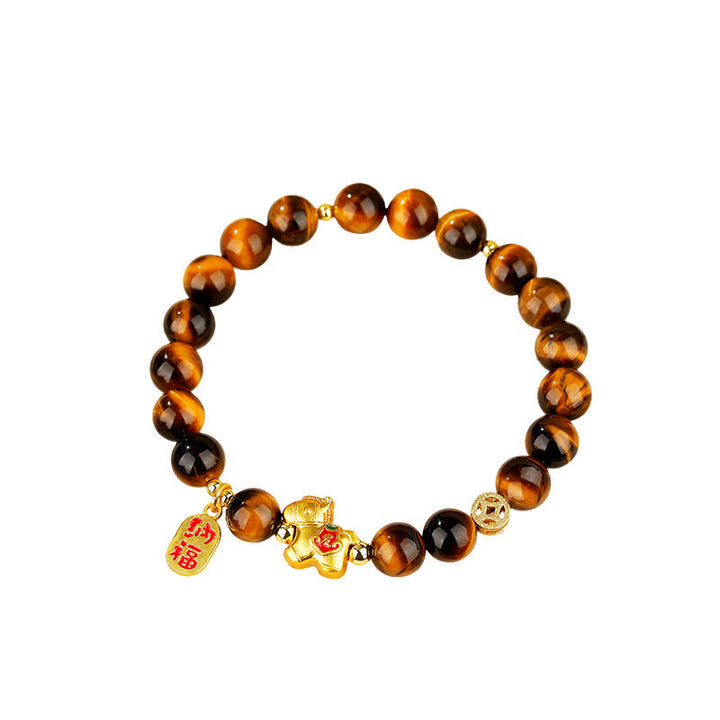 Buddha Stones Year Of The Horse Tiger Eye Courage Bracelet - image 8