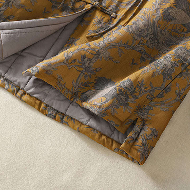 Buddha Stones Crane Flowers Branches Frog-Button Pattern Cotton Women's Sleeveless Vest Waistcoat - image 11