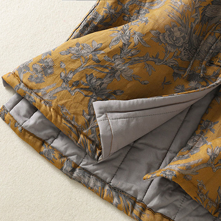 Buddha Stones Crane Flowers Branches Frog-Button Pattern Cotton Women's Sleeveless Vest Waistcoat - image 9