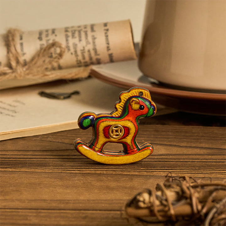 Buddha Stones Year of the Horse Copper Coin Rainbow Eucalyptus Creativity Desk Decoration - image 1