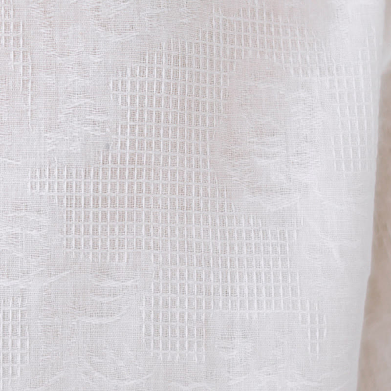 Buddha Stones Jacquard Frog-button Stand Collar Embroidered Three Quarter Sleeve Design Women's Cotton Shirt - image 24