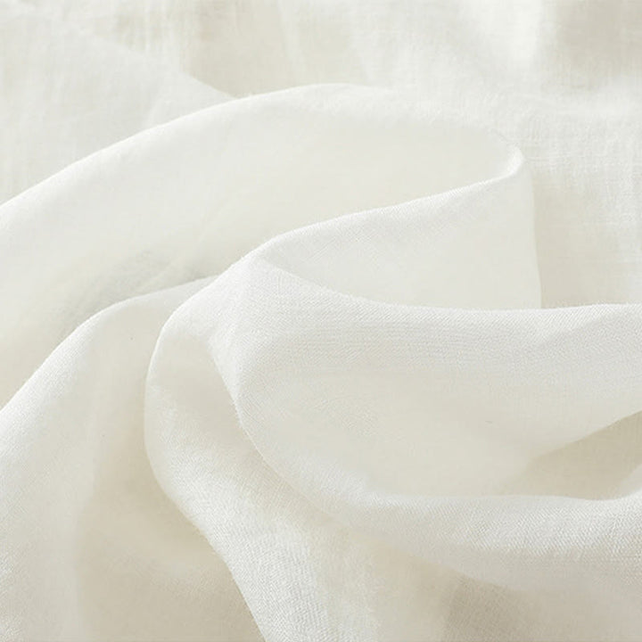 Buddha Stones Embroidery Pleated Design Stand Collar Three Quarter Sleeve Side Slit Hem Women's Cotton Shirt - image 23