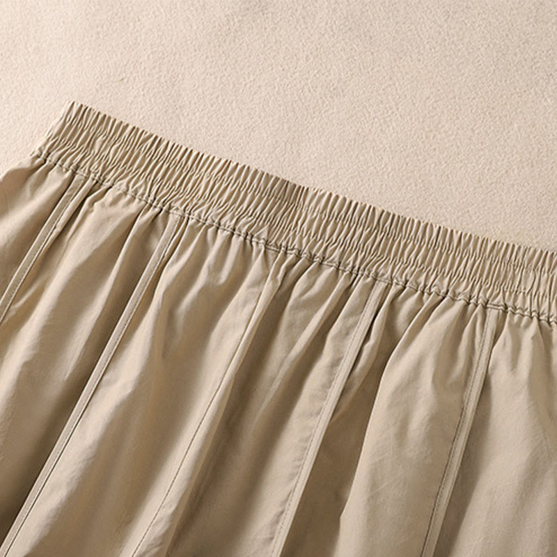 Buddha Stones Summer Simple Pure Color High Waisted Pleated Women's Harem Pants With Pockets - image 11