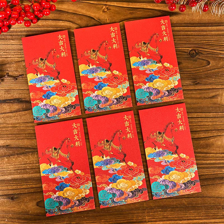 Buddha Stones Year Of The Horse 2026 New Year Blessings 6pcs Chinese Red Envelope - Good Luck Red Envelope - image 11