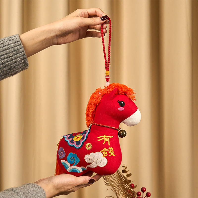 Buddha Stones Year of the Horse Copper Red String Fu Character Embroidery Prosperity Home Decoration - image 10