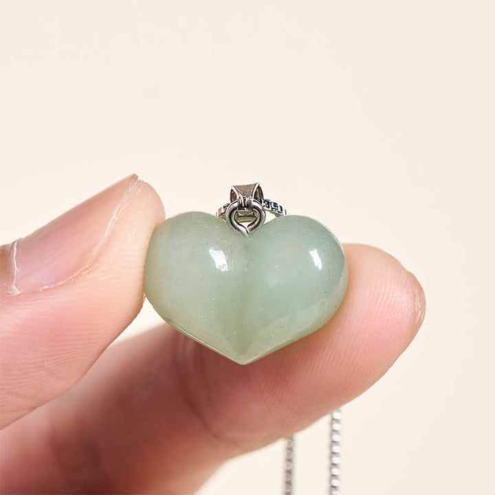 Buddha Stones Heart Design Amethyst Topaz Pink Crystal Opal Tiger Eye White Crystal Red Jasper Amazonite Green Aventurine Black Obsidian Citrine Balance Necklace Pendant - image 37