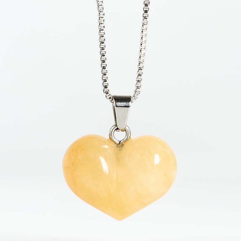 Buddha Stones Heart Design Amethyst Topaz Pink Crystal Opal Tiger Eye White Crystal Red Jasper Amazonite Green Aventurine Black Obsidian Citrine Balance Necklace Pendant - Topaz - image 5