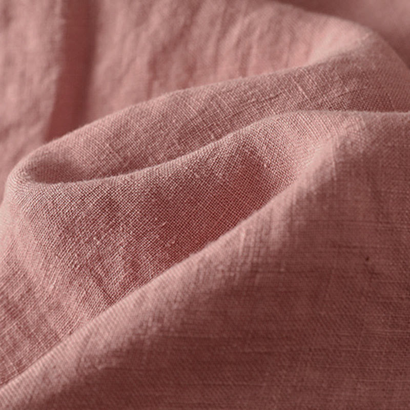 Buddha Stones Fall Commute Patchwork Plain Design Long Sleeve Women's Cotton Buttons Shirt - image 6