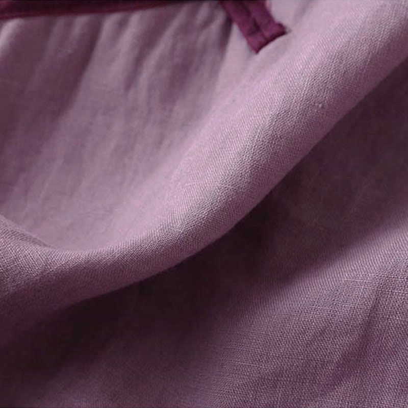 Buddha Stones Retro Flower Embroidery Design Long Sleeve Cotton Linen Women's Shirt - image 20