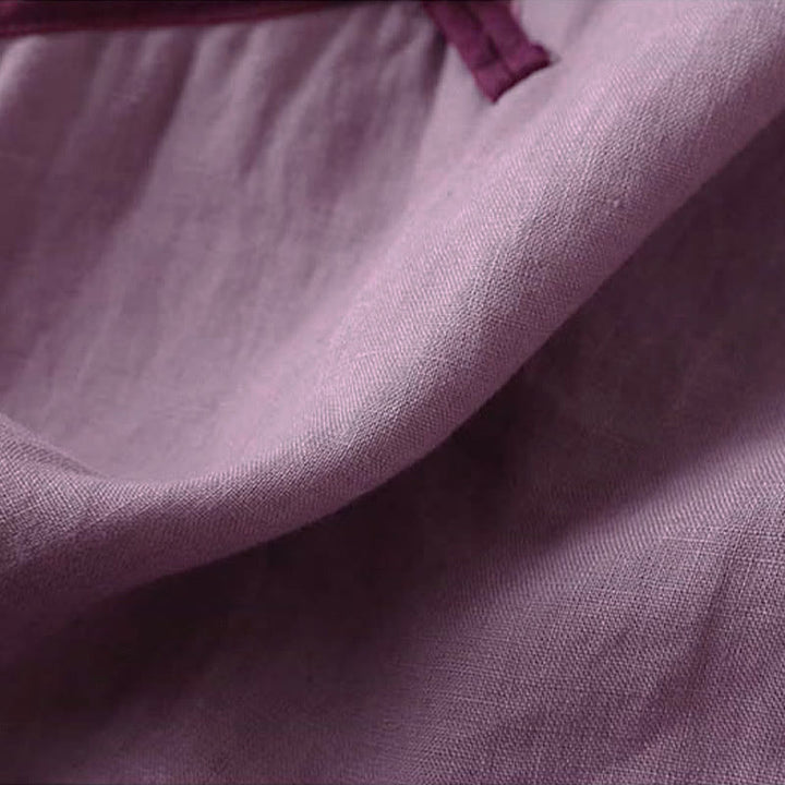 Buddha Stones Retro Flower Embroidery Design Long Sleeve Cotton Linen Women's Shirt - image 20