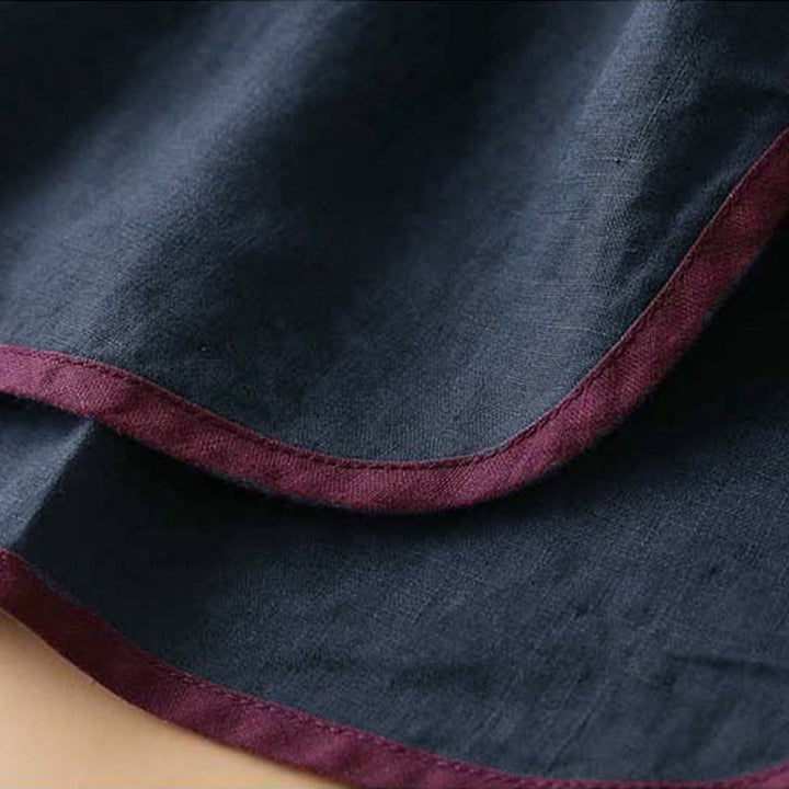 Buddha Stones Retro Flower Embroidery Design Long Sleeve Cotton Linen Women's Shirt - image 25