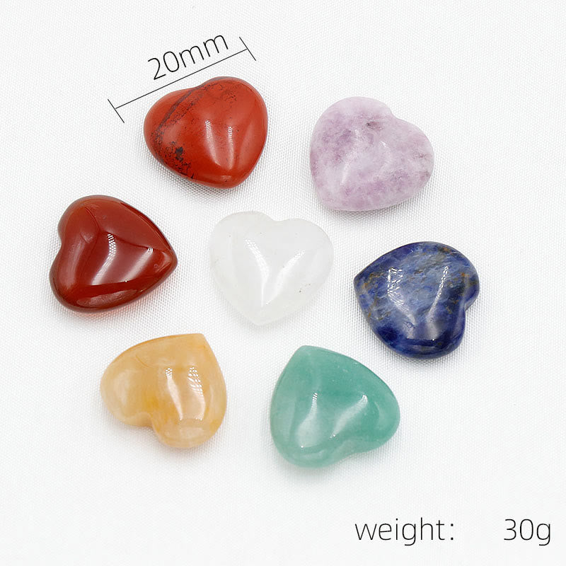Buddha Stones "May Love Surround You" Natural 6Pcs Small Amethyst Red Jasper Red Agate Topaz Green Aventurine Love Stone Decoration Includes Gift Message Card - image 6