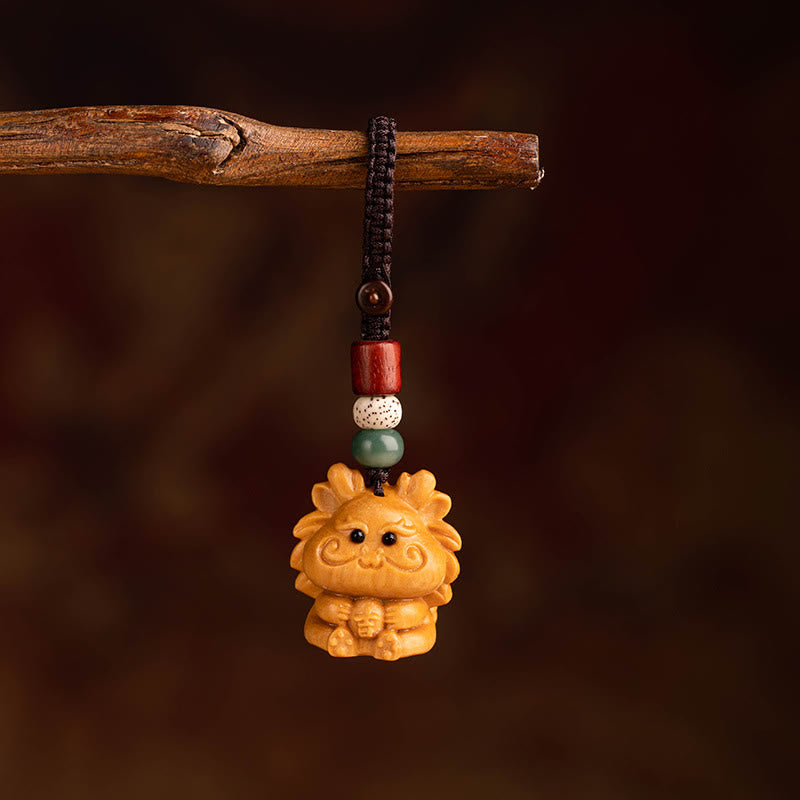 Buddha Stones Year Of The Horse Red Sandalwood Star Moon Bodhi Seed Blessing Key Chain - Red Sandalwood Star Moon Bodhi Seed Dragon - image 20