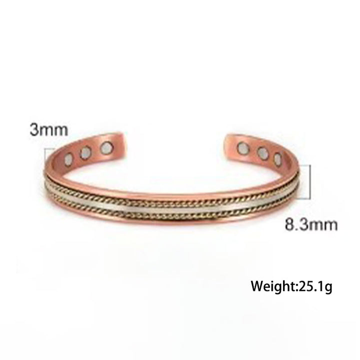Buddha Stones Retro Twisted Design Copper Open Wealth Luck Cuff Bracelet Bangle Ring - image 8