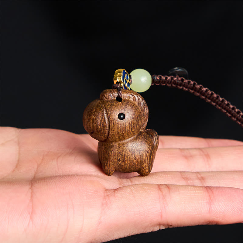 Buddha Stones "Hoping You Have a Joyful Year" Year of the Horse Rainbow Eucalyptus Small Leaf Red Sandalwood Key Chain Includes Gift Message Card - image 29