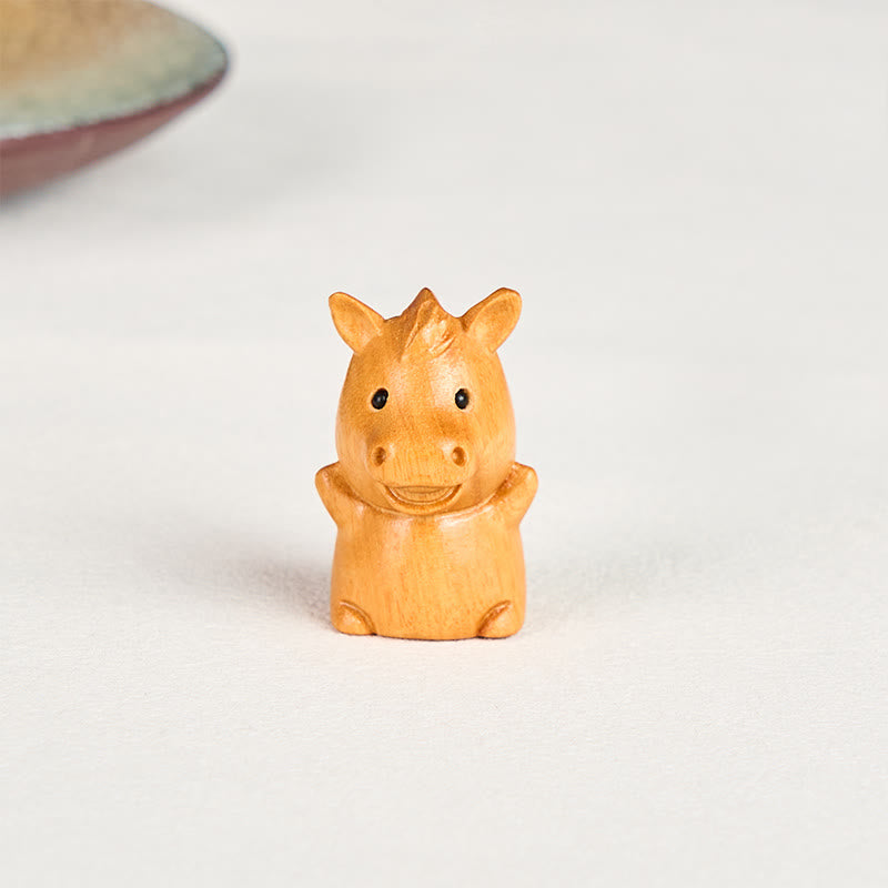 Buddha Stones "Hoping You Success and Good Luck" Mini Year of the Horse Linden Wood Prosperity Decoration Includes Gift Message Card - image 6